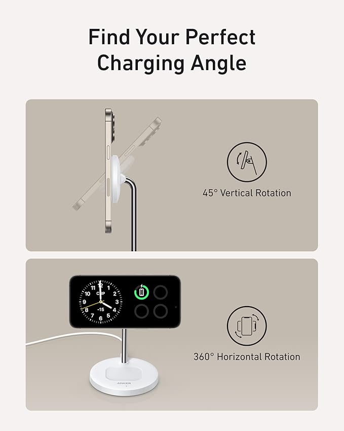 Chargeur sans fil Anker MagGo (2-en-1) + Chargeur Nano (30 W, GaN)