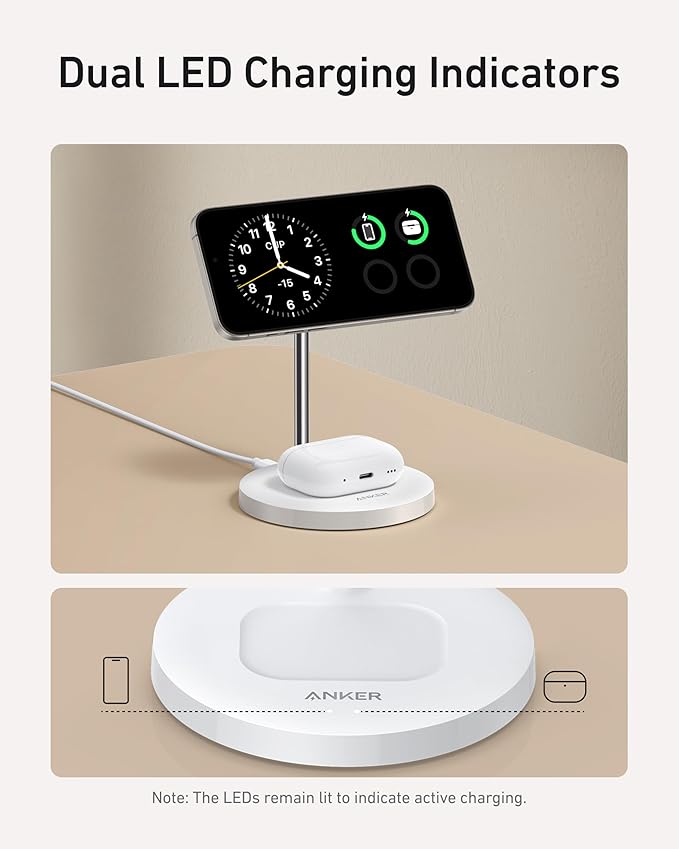 Chargeur sans fil Anker MagGo (2-en-1) + Chargeur Nano (30 W, GaN)