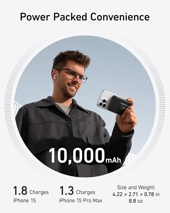 PowerBank Anker MagGo (10K) + câble USB-C
