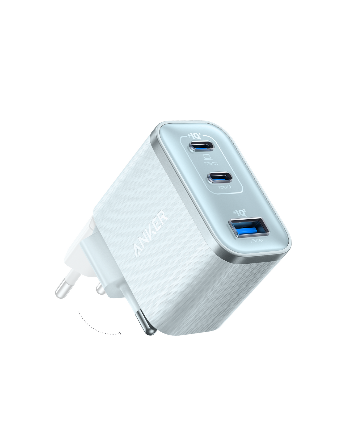 Chargeur Anker Nano (70 W, 3 ports) avec câble USB-C