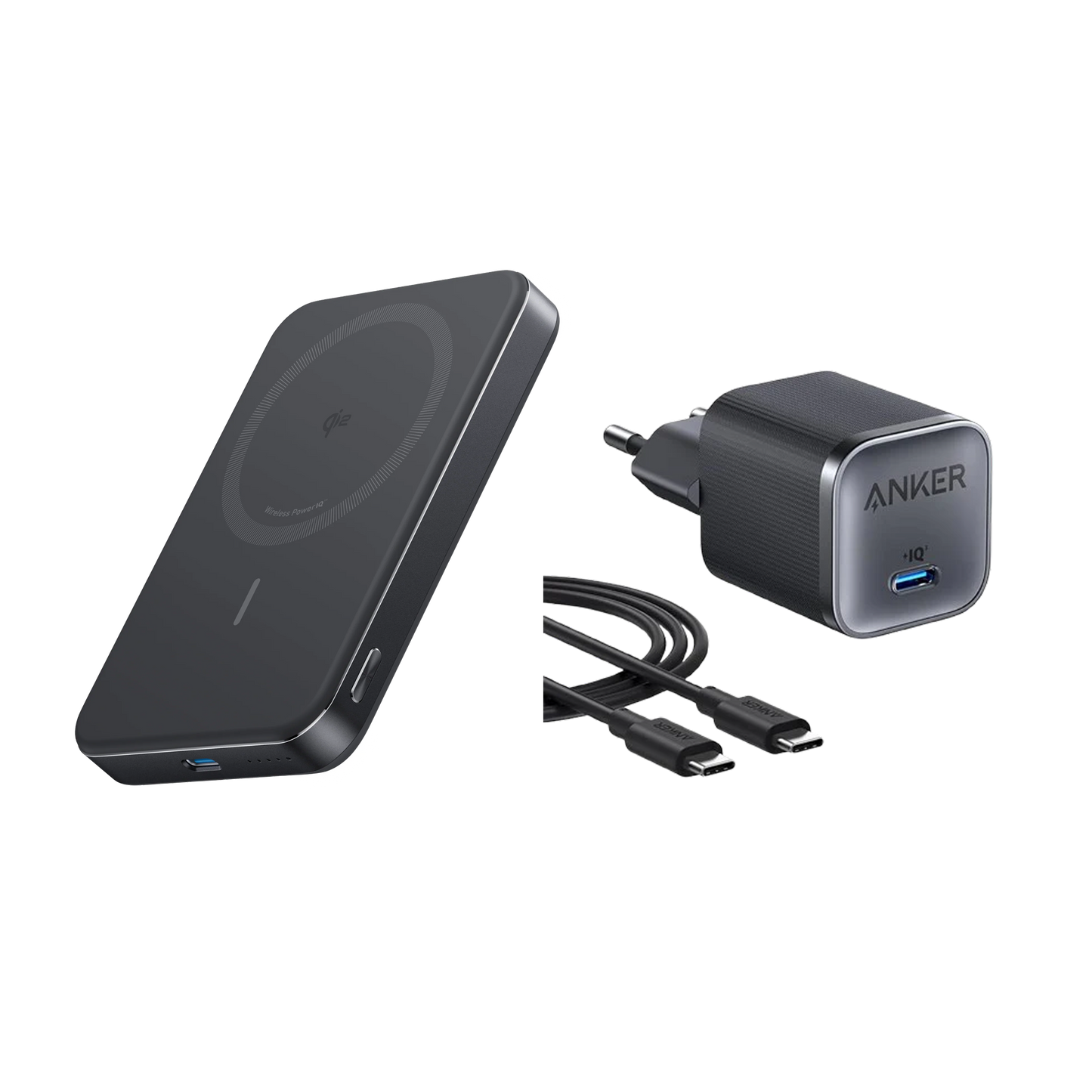 PowerBank Anker MagGo (10K, Slim) + Chargeur Anker Nano (45 W)