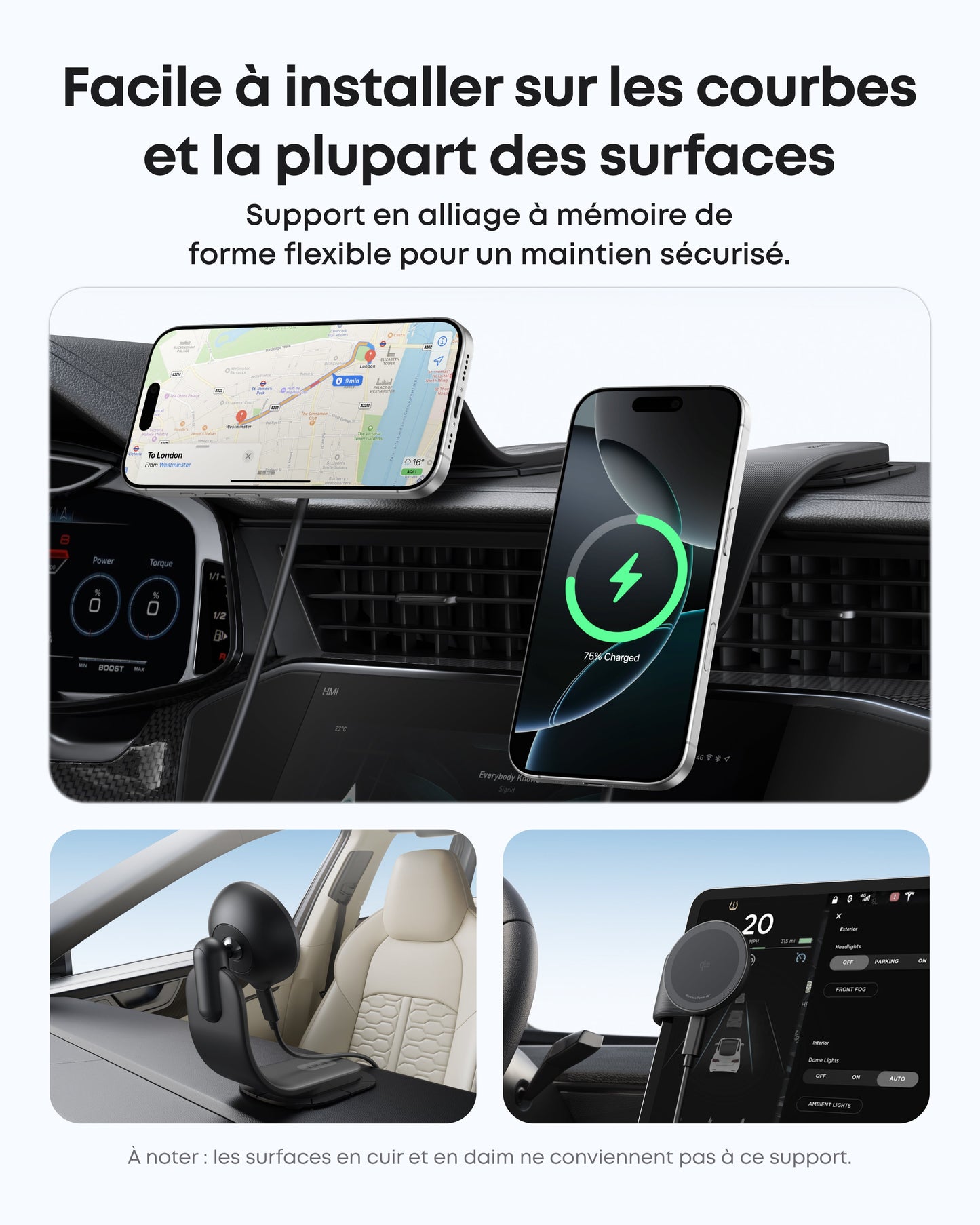 Chargeur allume-cigare magnétique Qi2 Anker