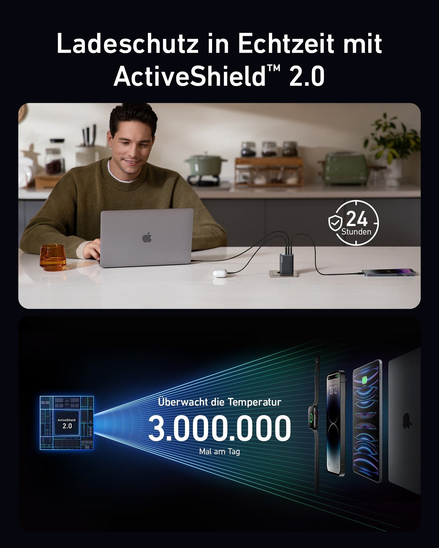 Anker Prime chargeur USB-C GaN 100 W + Câble USB-C vers USB-C Anker Prime (240 W)