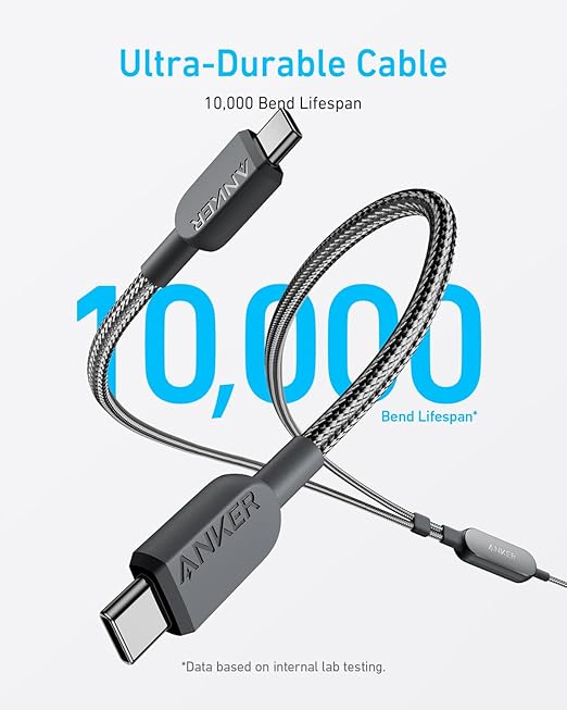 Anker 2-in-1 USB-C to USB-C Cable (4 ft, 140W, Braided)