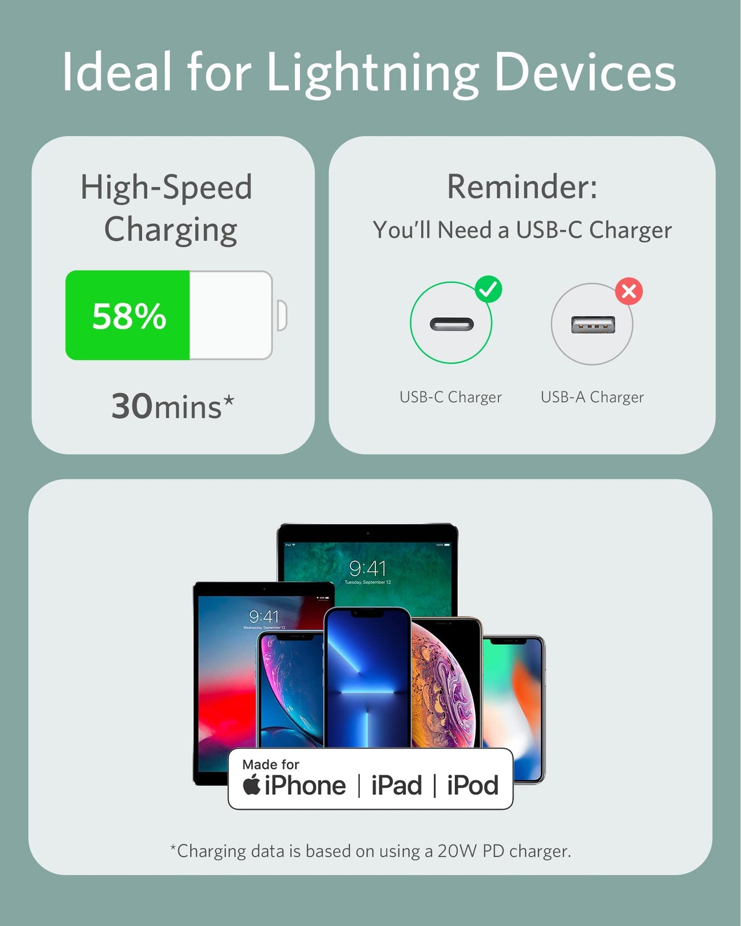 Câble <b>641</b> USB-C vers Lightning