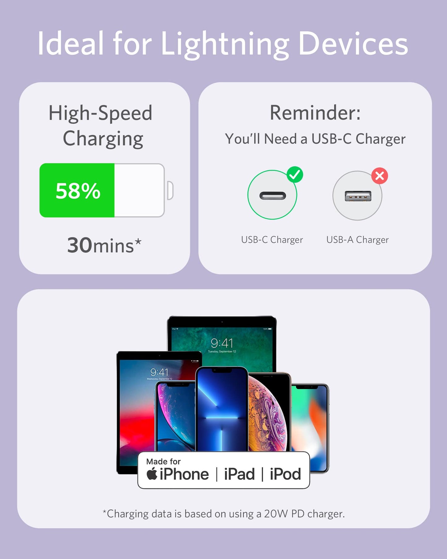 Câble <b>641</b> USB-C vers Lightning