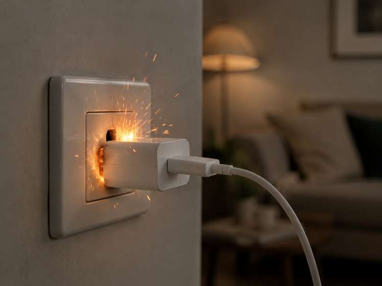 Étincelle prise chargeur lors du branchement d’un chargeur
