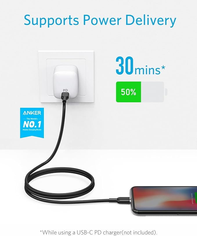 Anker Powerline II Câble USB C vers Lightning [1,8 m certifié MFi]