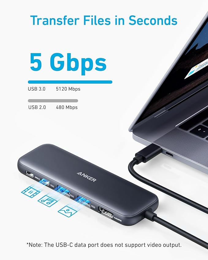 Anker Hub USB-C (5-en-1, HDMI 4K, MacBook/PC)