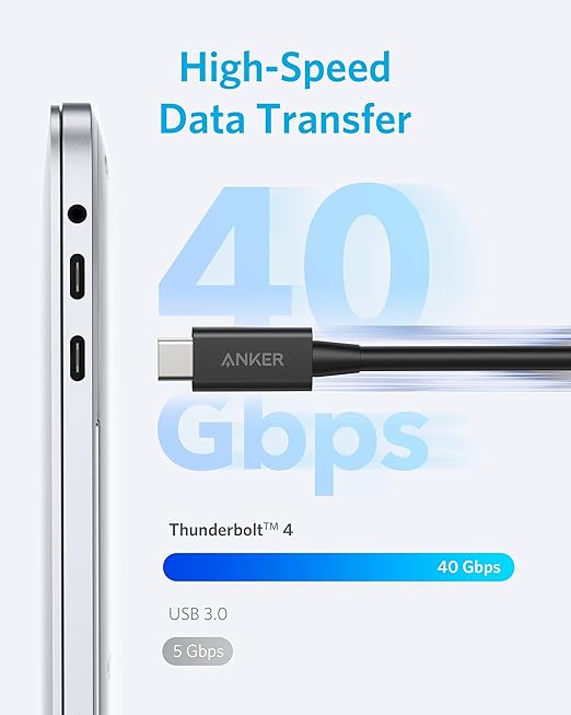 Câble Anker Thunderbolt 4 (70 cm, 100 W, 40 Gbit/s)