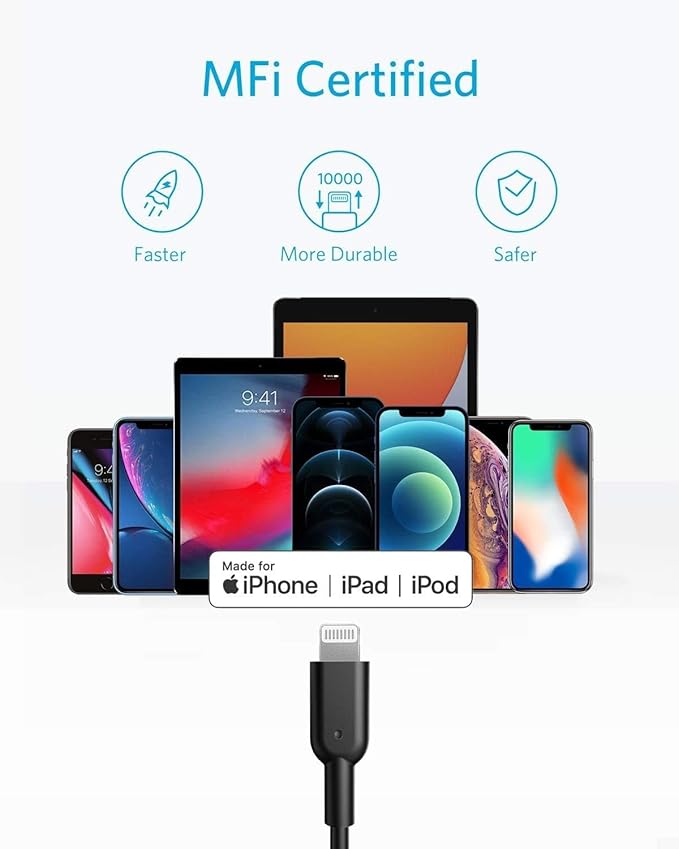 Anker Powerline II Câble USB C vers Lightning [1,8 m certifié MFi]