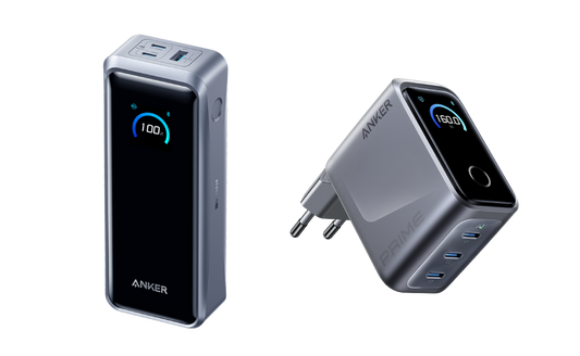Batterie externe Anker Prime (26K, 300 W) + Chargeur Anker Prime (160 W, 3 ports) avec écran
