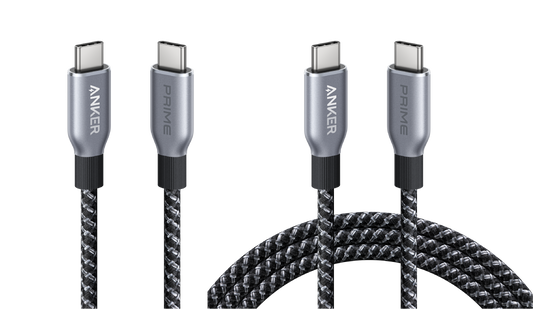 Câble USB-C vers USB-C Anker Prime (240 W, design tressé et recyclé, 3ft + 6ft)