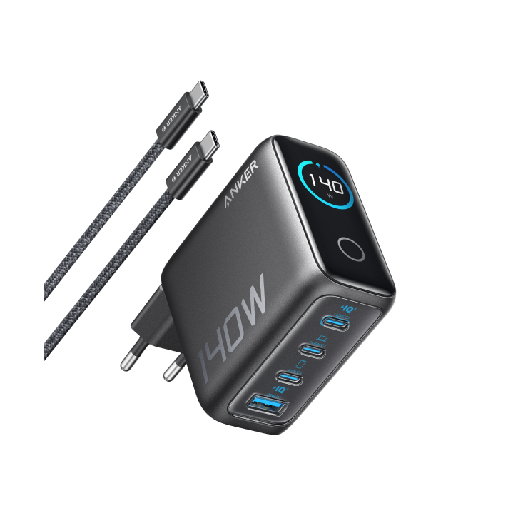 Chargeur Anker Zolo (140 W, 4 ports, PD 3.1) avec câble USB-C