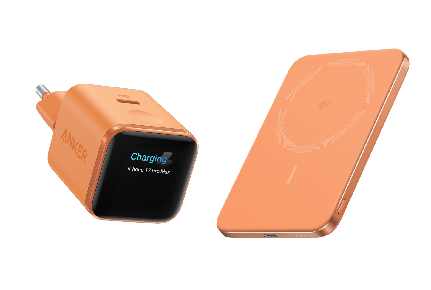 Chargeur Anker Nano (45 W, écran intelligent) + Batterie externe Anker Nano (5K, MagGo, Slim)