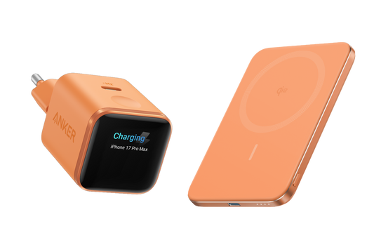 Chargeur Anker Nano (45 W, écran intelligent) + Batterie externe Anker Nano (5K, MagGo, Slim)