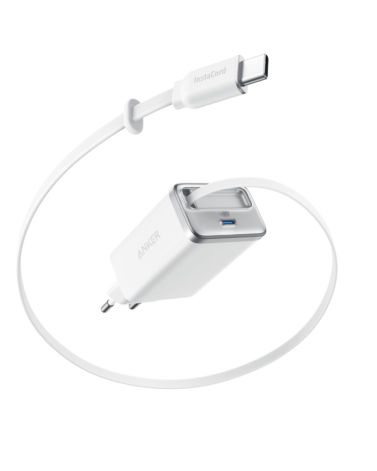 Chargeur Anker Nano (35 W) avec câble USB-C rétractable