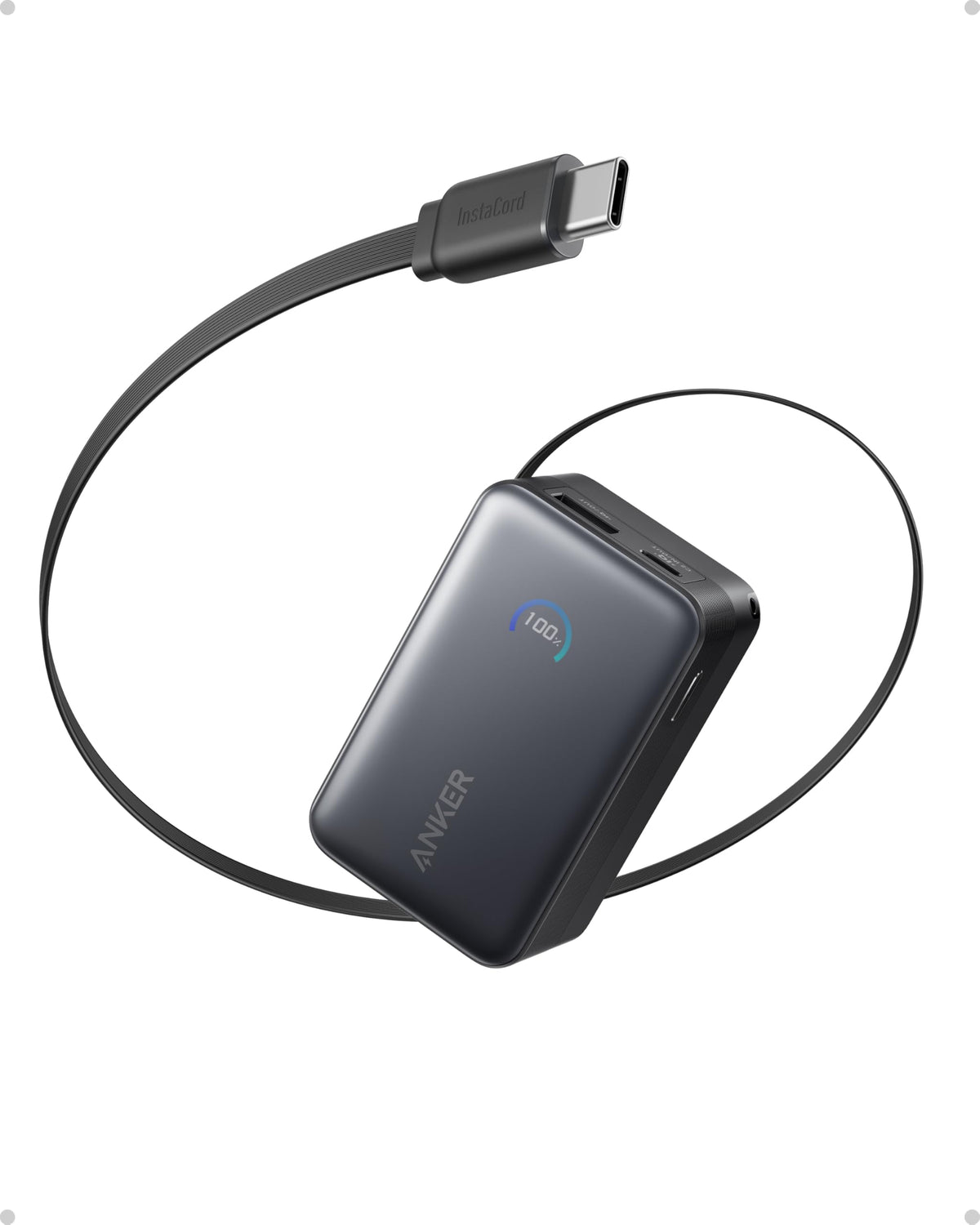 Batterie externe Anker Nano (10K, 45 W, câble USB-C rétractable intégré)