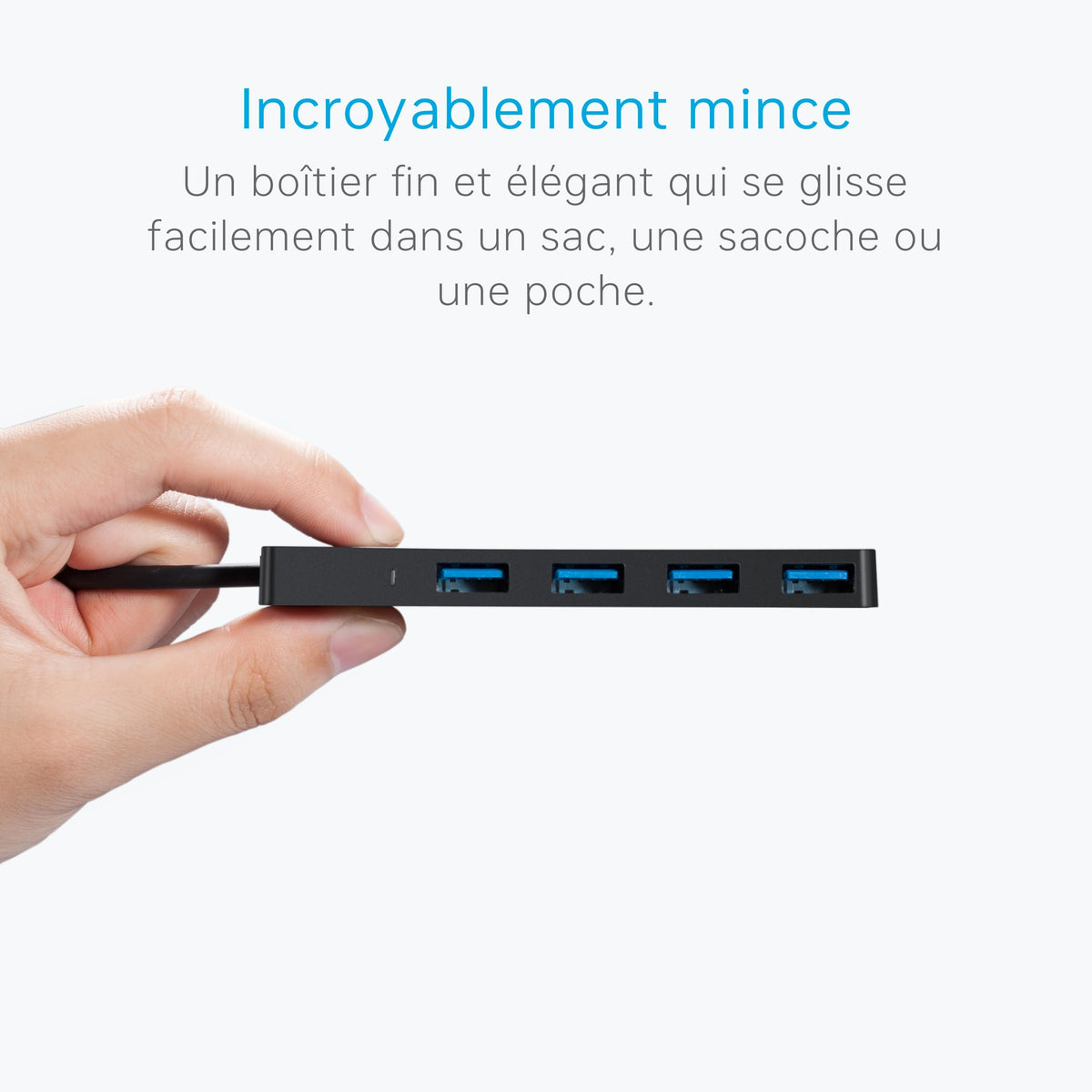 Hub de données 4 ports USB 3.0 ultra-fin