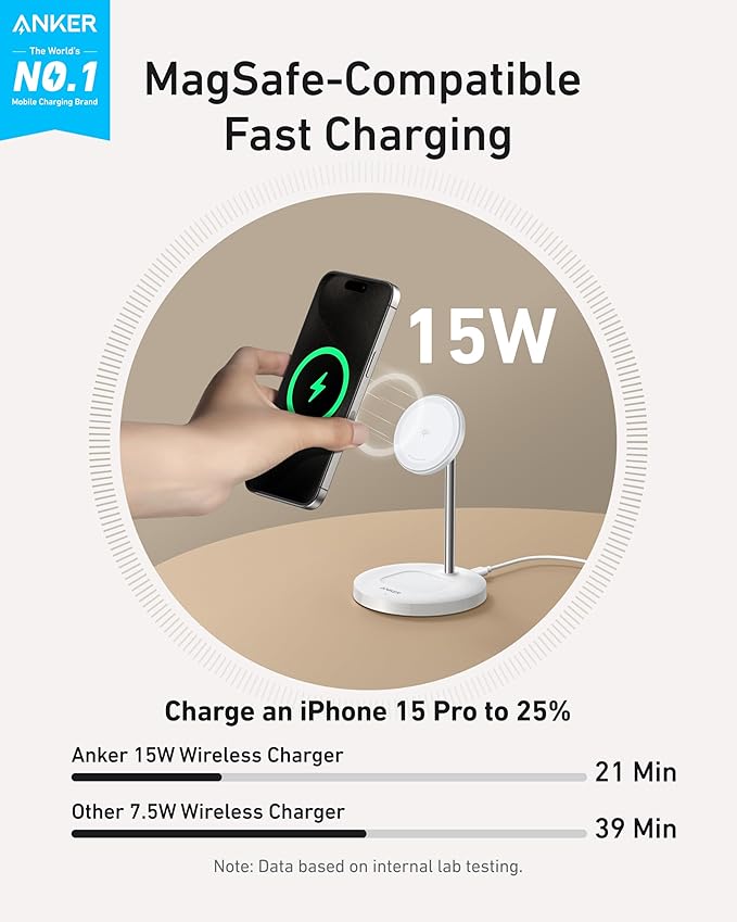 Chargeur sans fil Anker MagGo (2-en-1) + Chargeur Nano (30 W, GaN)