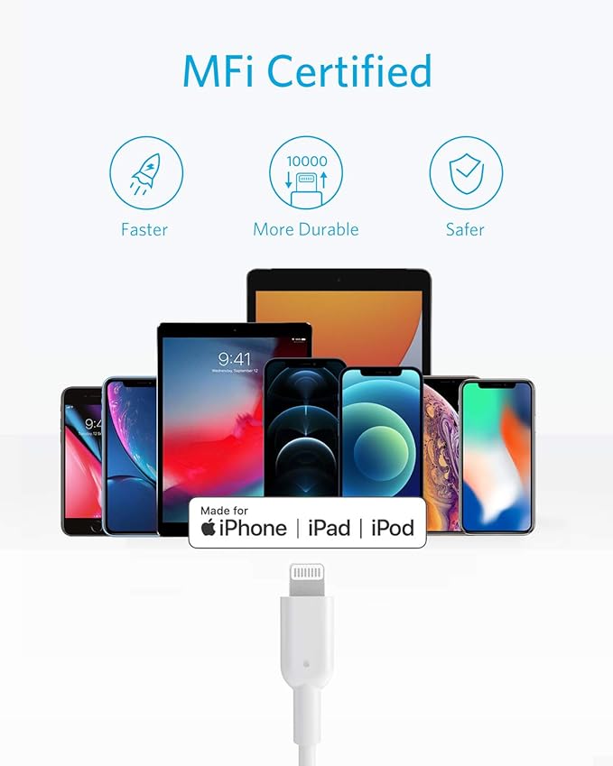 Anker Powerline II Câble USB C vers Lightning [1,8 m certifié MFi]