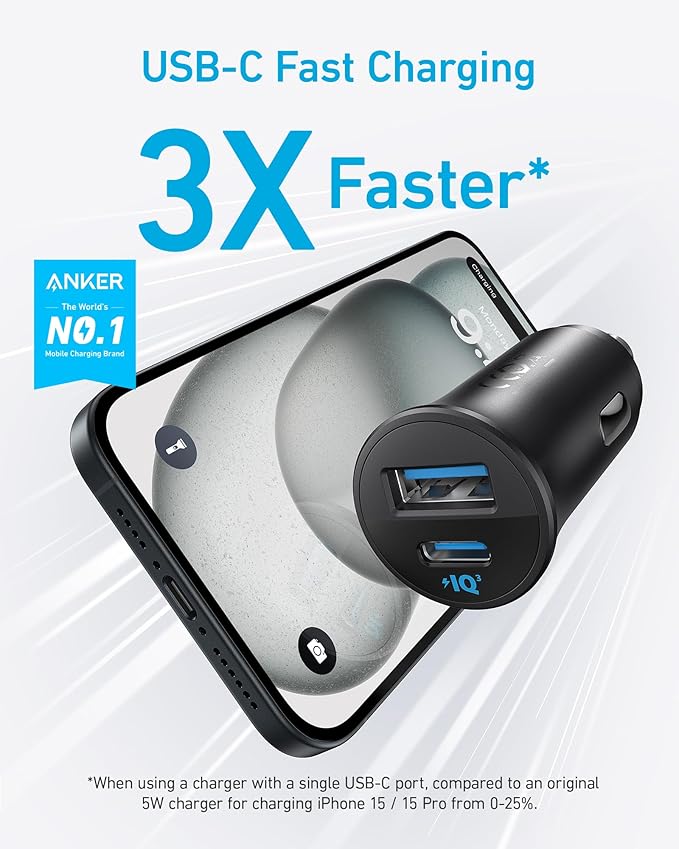 Anker Chargeur Allume Cigare (30 W, 2 ports USB-C, PowerIQ 3.0)