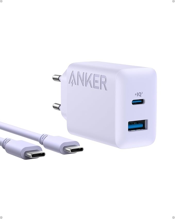 Chargeur Anker 20 W (iPhone/iPad, USB-C, câble 1,5 m)