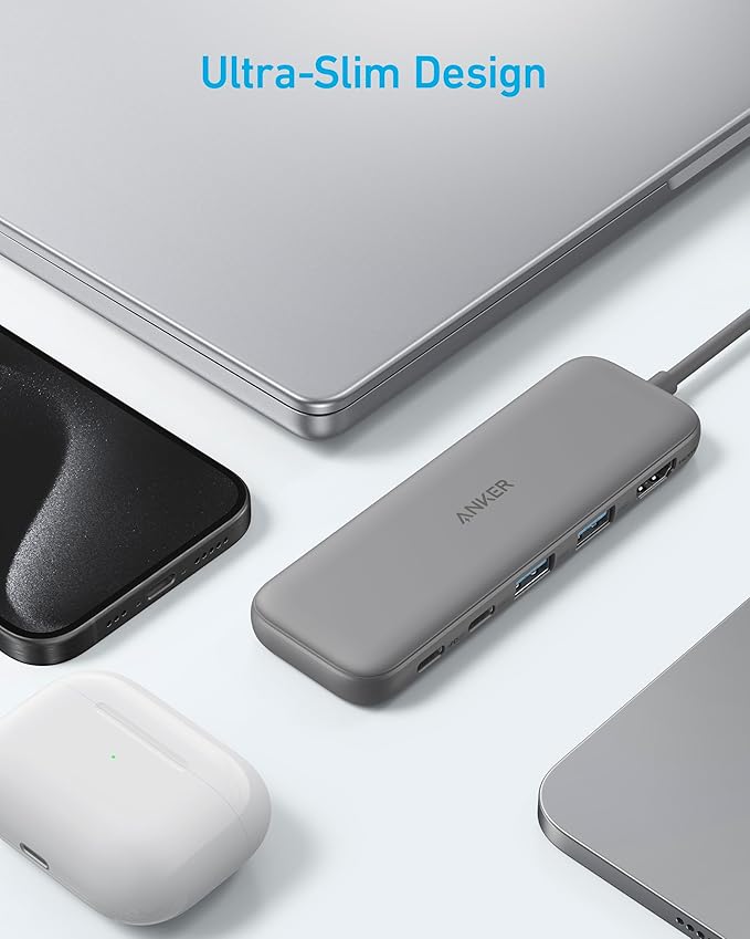 Anker Hub USB-C (5-en-1, HDMI 4K, MacBook/PC)
