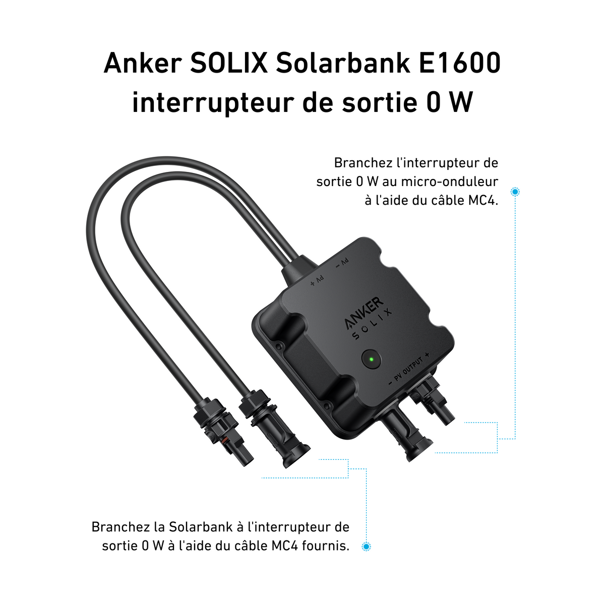 Anker SOLIX Solarbank E1600 interrupteur de sortie 0 W