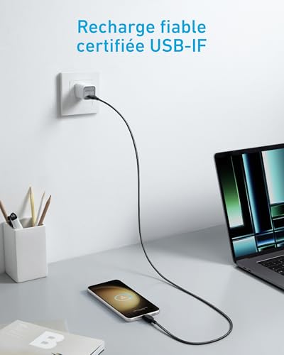 Anker 310 Câble de Charge USB-C vers USB-C (3 ft Tressé)