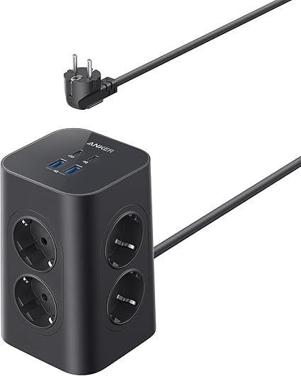 Multiprise Anker (12-en-1, 20 W USB-C, câble 2 m)