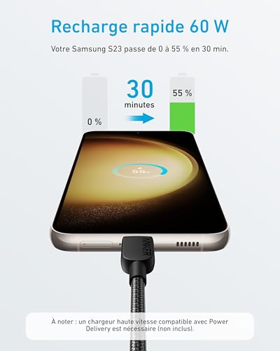Anker 310 Câble de Charge USB-C vers USB-C (3 ft Tressé)