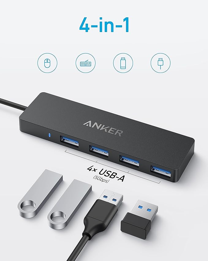 Anker Hub USB-C (3 ports USB 3.0, OTG, câble 20 cm)
