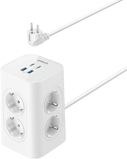 Multiprise Anker (12-en-1, 20 W USB-C, câble 2 m)