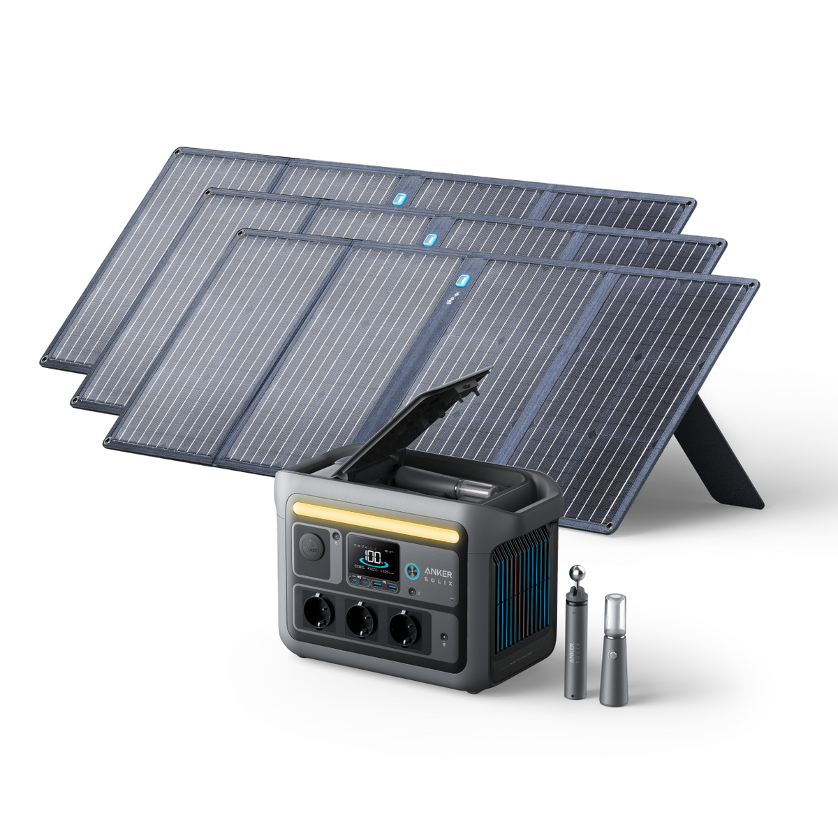 Anker SOLIX C800 Plus générateur solaire + 3 panneaux solaires 100 W
