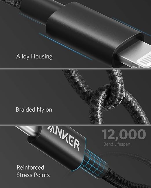 Anker Câble USB C vers Lightning  [1.8m, certifié Apple MFi]
