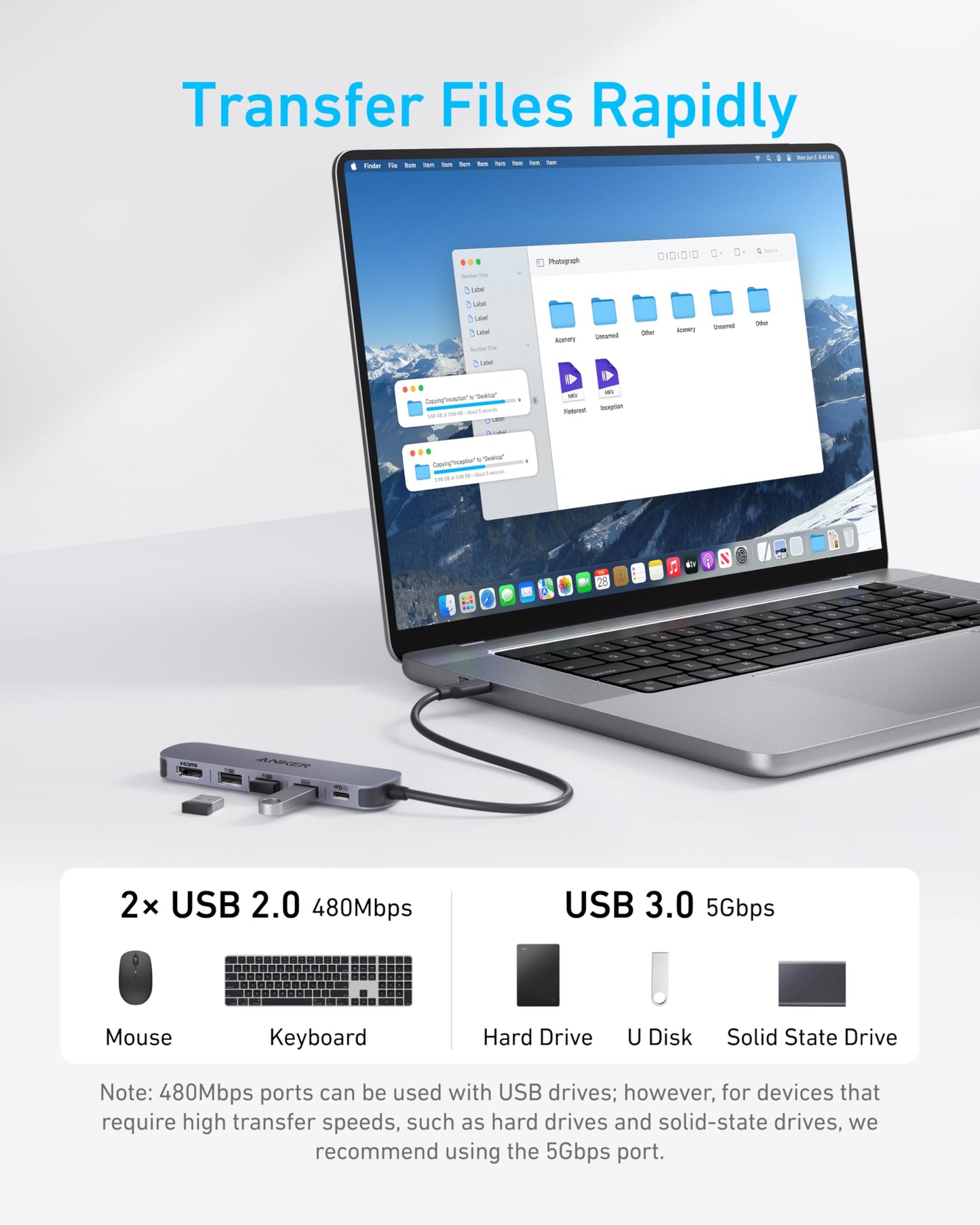 Hub USB-C Anker (5-en-1, 4K HDMI)