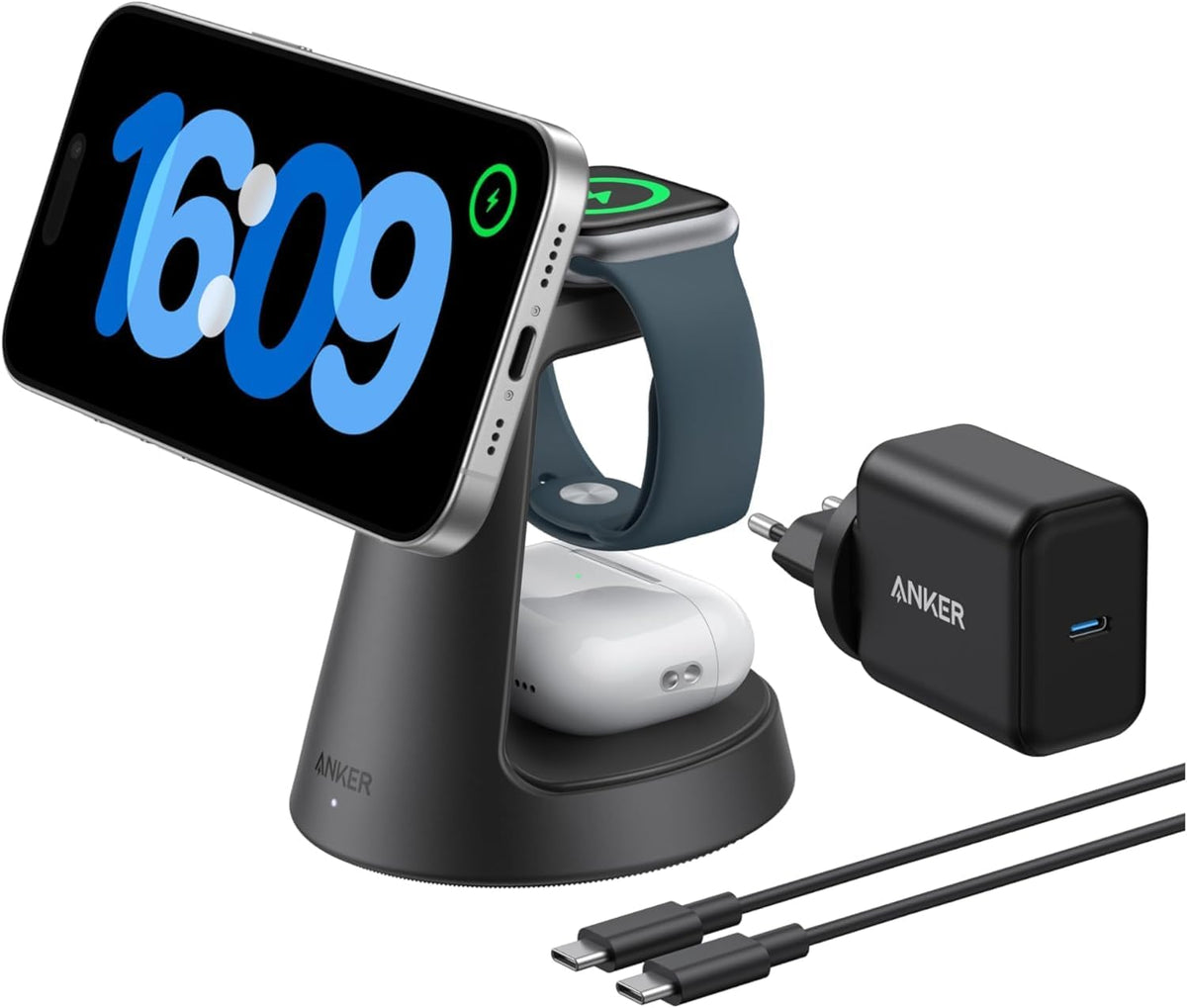 Anker MagGo Chargeur magnétique sans (3-en-1, socle)