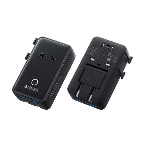 Chargeur Anker (140 W, 4 ports, PD 3.1) avec câble USB-C + Adaptateur de voyage Anker Nano (5-en-1, 20 W)
