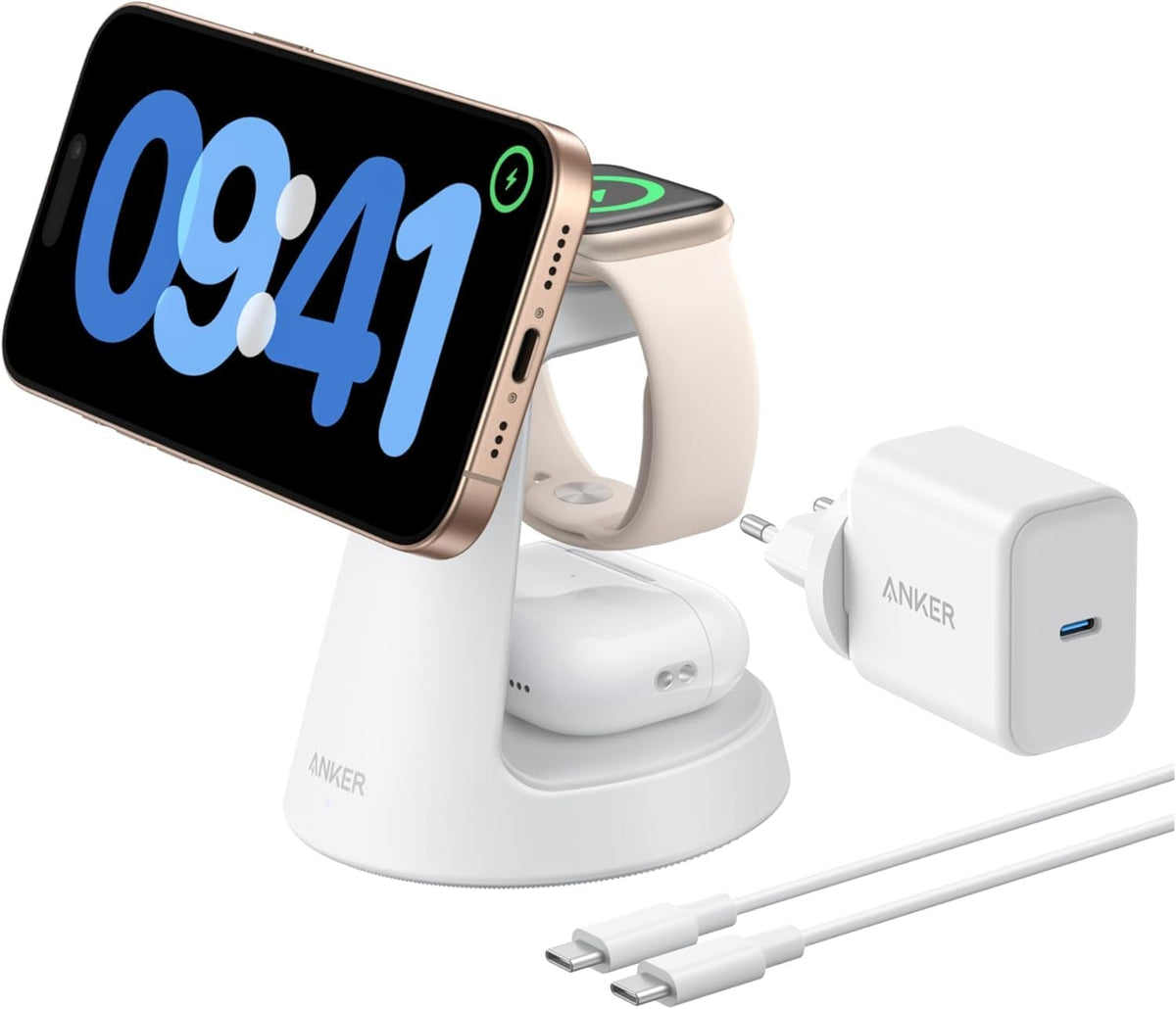 Anker MagGo Chargeur magnétique sans (3-en-1, socle)