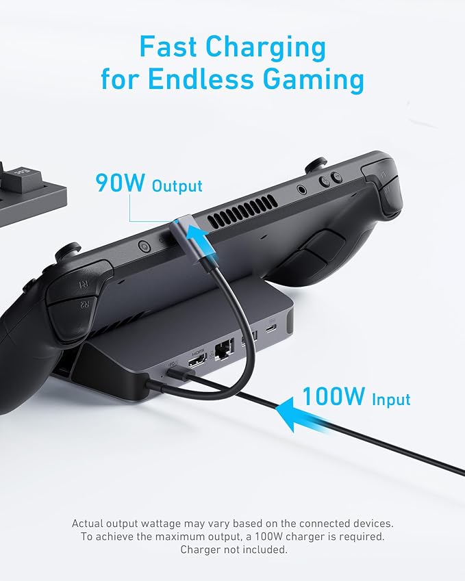 Station Anker 6-en-1 (Steam Deck/ROG Ally, 100 W, HDMI 4K)