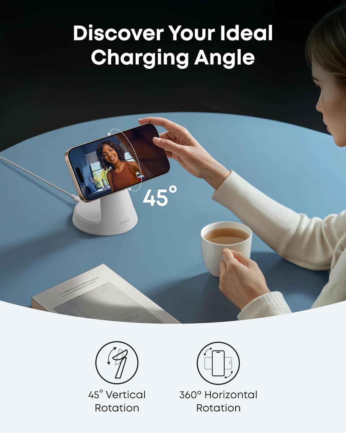 Anker MagGo Chargeur magnétique sans (3-en-1, socle)