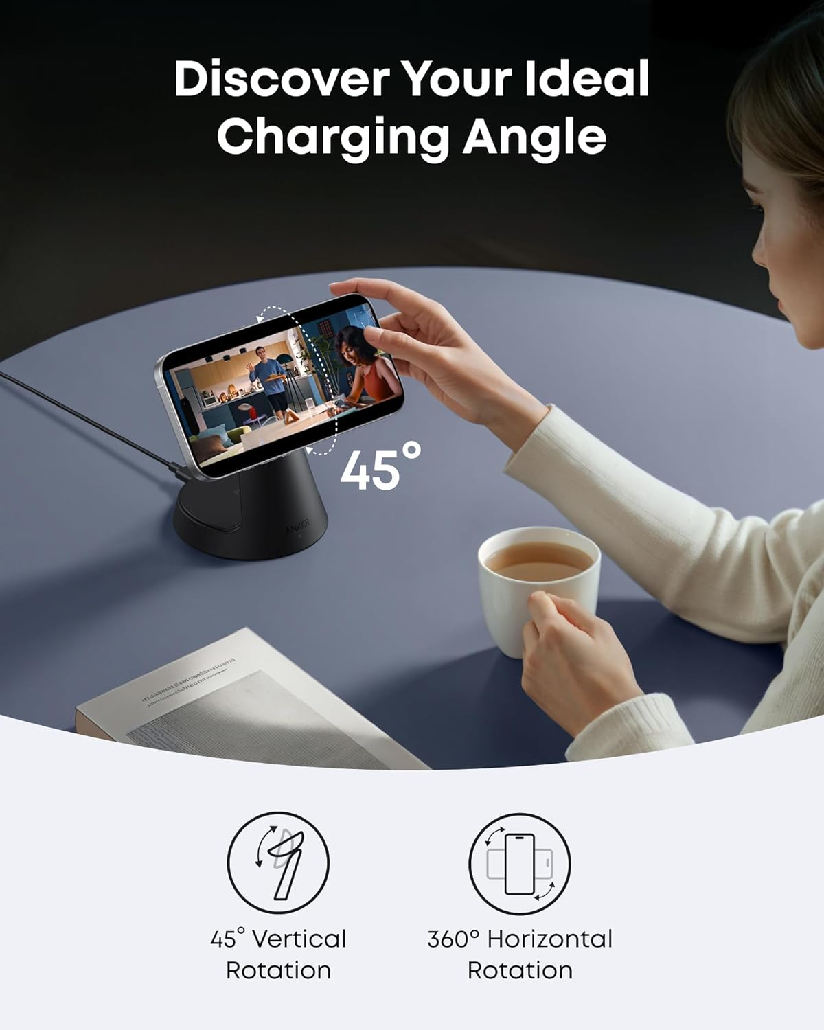 Anker MagGo Chargeur magnétique sans (3-en-1, socle)