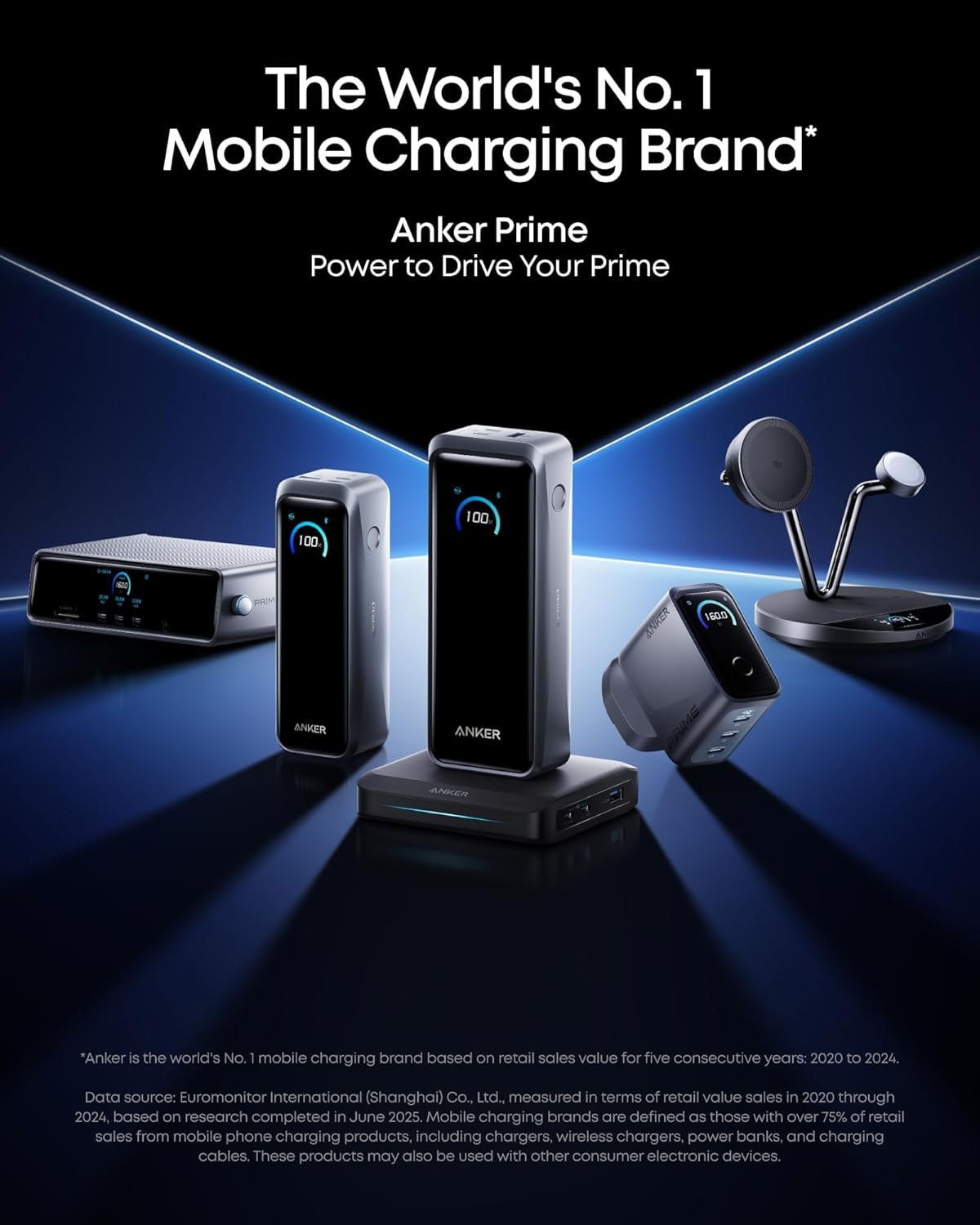 Batterie externe Anker Prime (26K, 300 W) + Base de charge Anker (100 W) pour batterie externe Anker Prime