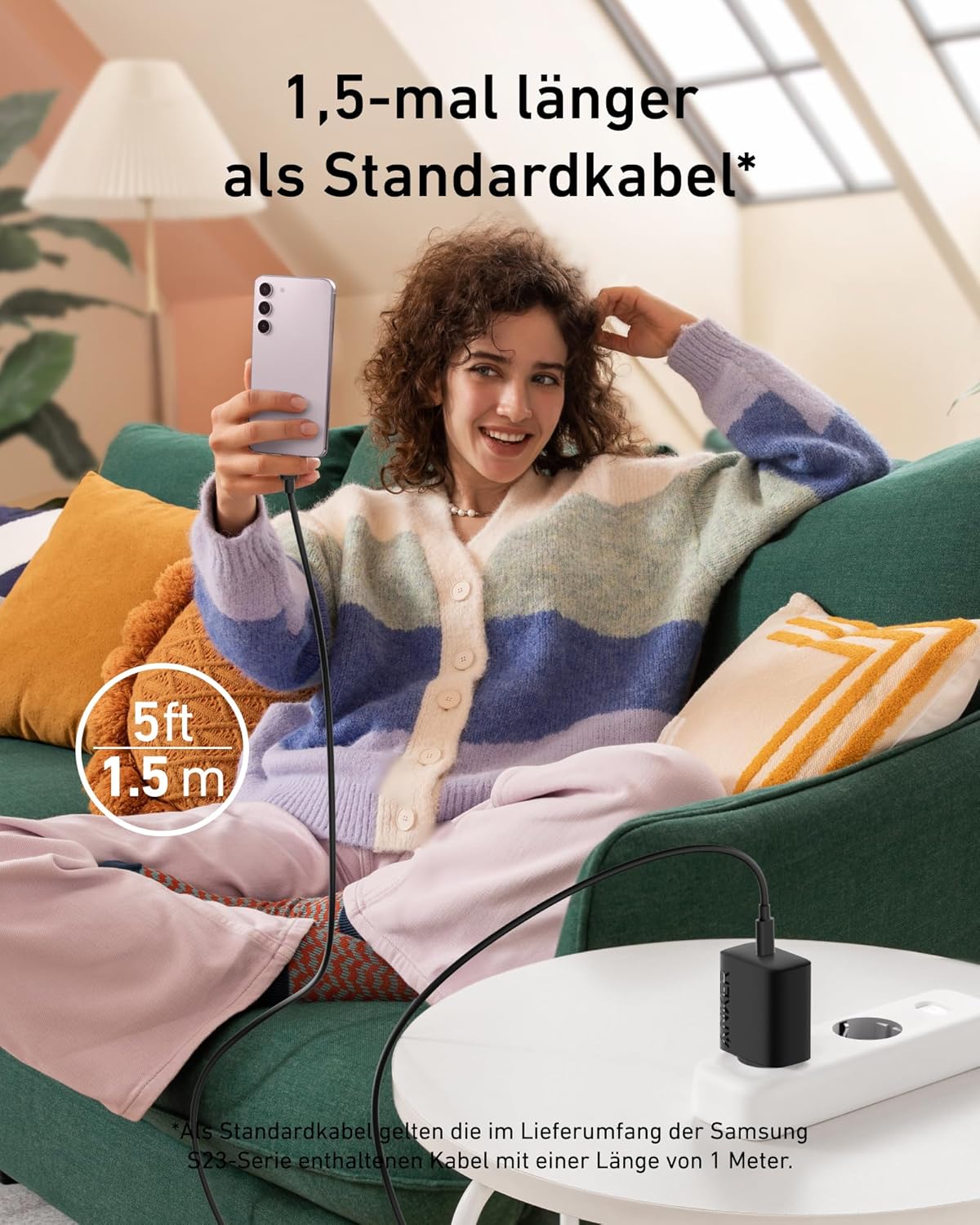 Chargeur Anker USB-C 25 W avec câble USB-C intégré