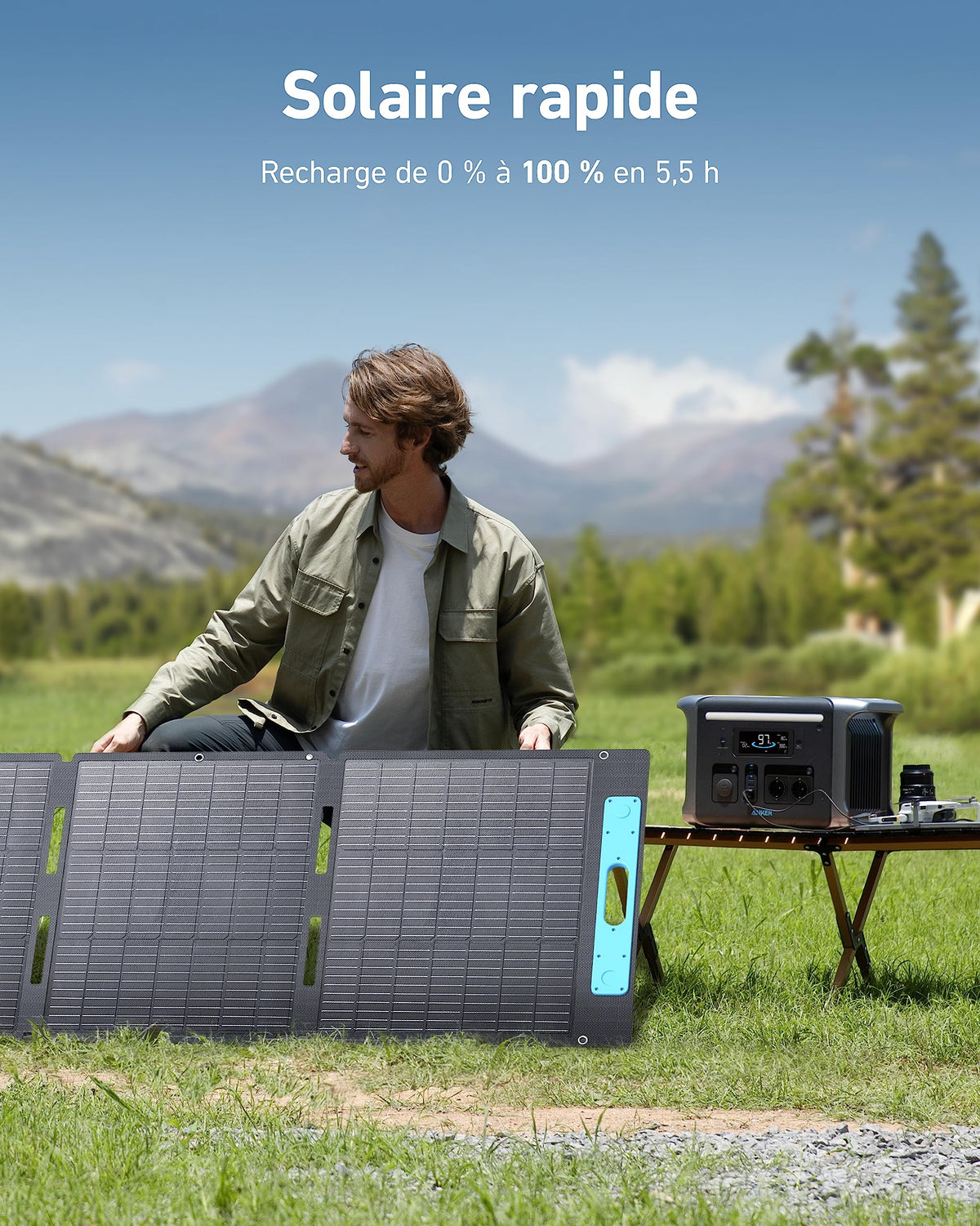 Anker SOLIX F1200 générateur solaire + 1 × 100 W panneaux solaires