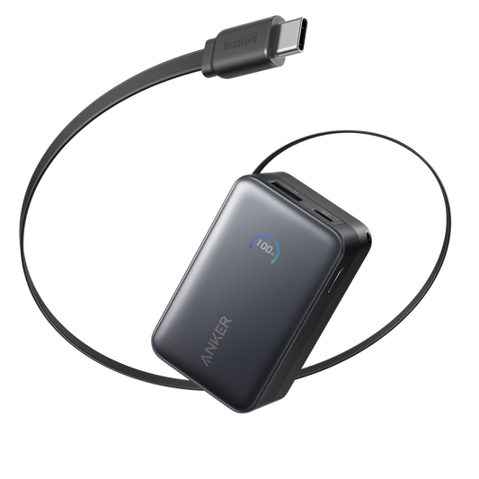 Batterie externe Anker Nano (10K, 45 W, câble USB-C rétractable intégré)