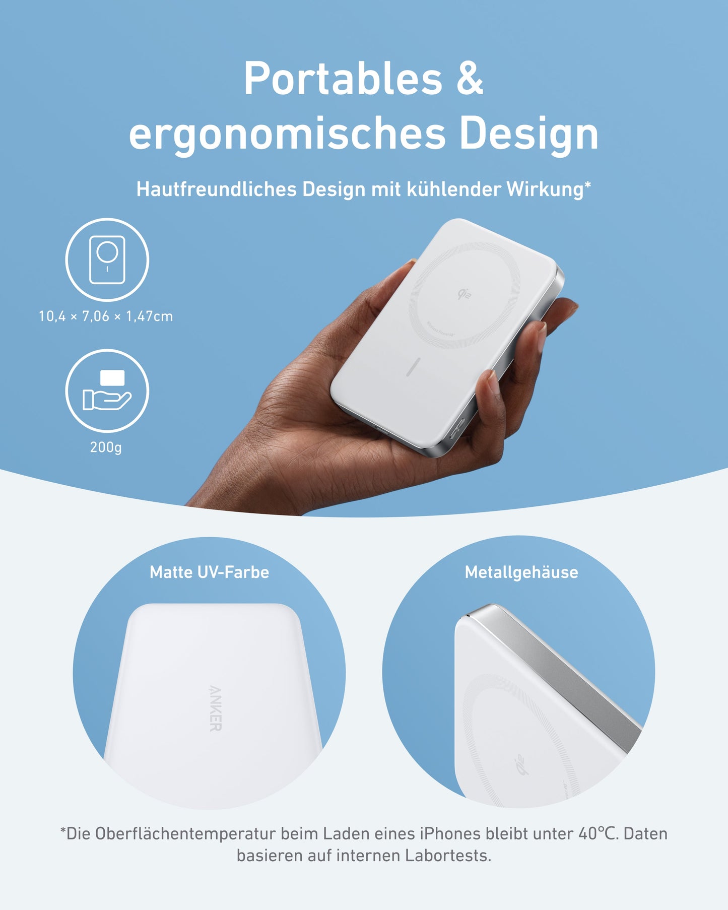 PowerBank Anker (25K, 165 W, câble intégré + câble rétractable) + Anker MagGo Powerbank (10000mAh, Slim)