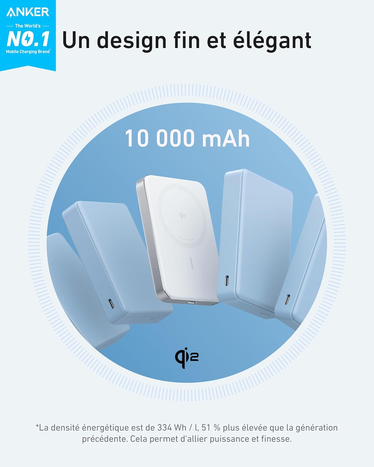 Chargeur Anker Nano (45 W, écran intelligent) + PowerBank Anker MagGo (10K, Slim)
