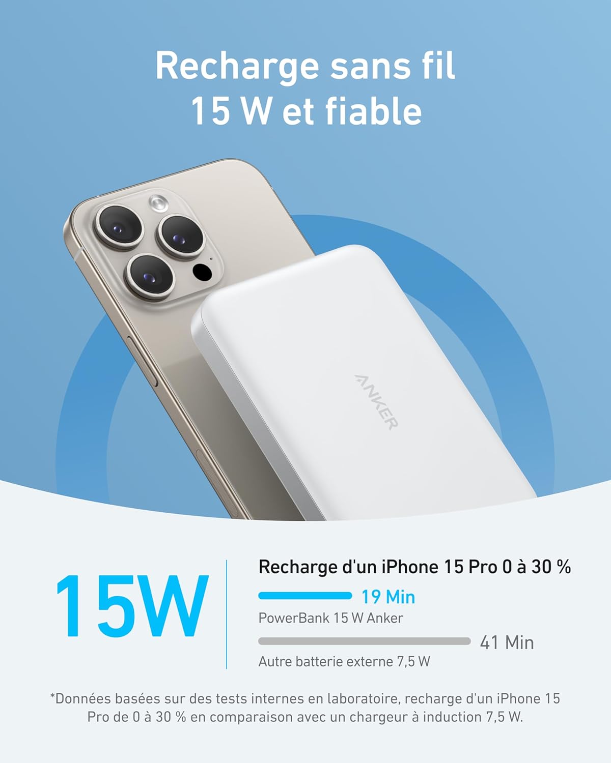 Station de recharge sans fil Anker (3-en-1)+ PowerBank MagGo (10 000 mAh)